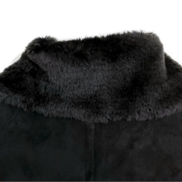 🎀 UTEX Faux Suede & Faux Fur Embroidered Sleeves Fur Cuffs Hidden Button C… - Picture 6 of 11